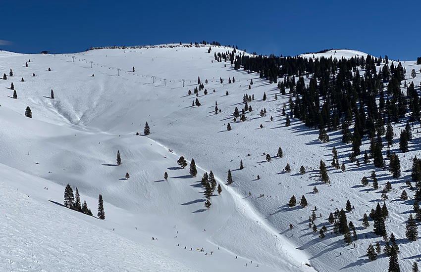 Vail ski resort back side down hill skiing