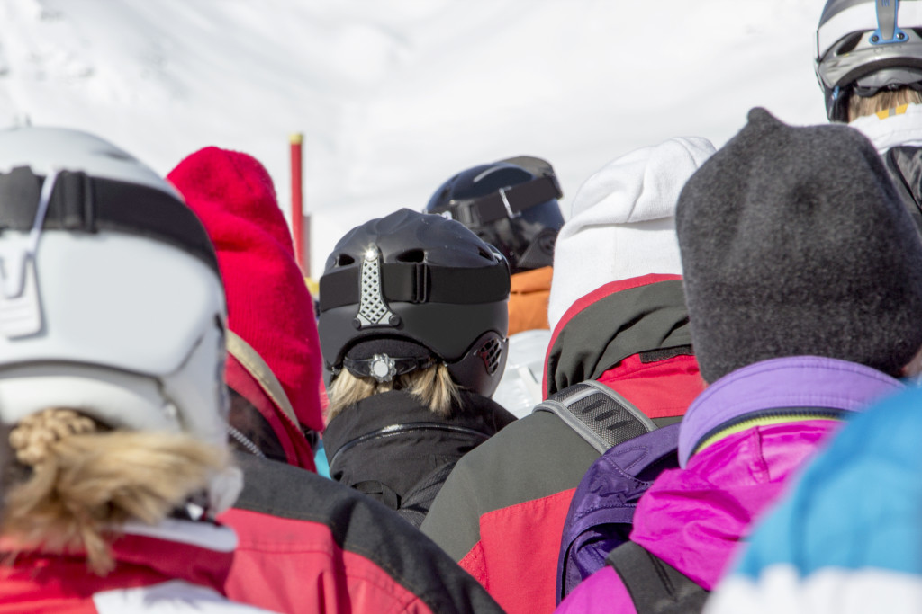 Skier Standing In Line