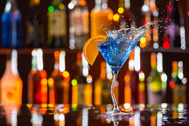 Martini Drink Served on Bar
