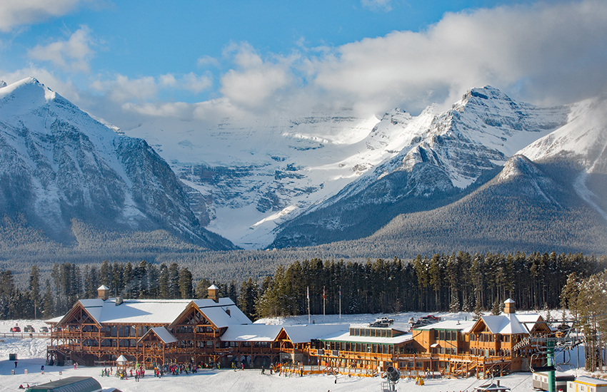 Late season ski locations at Lake Louise, Canada