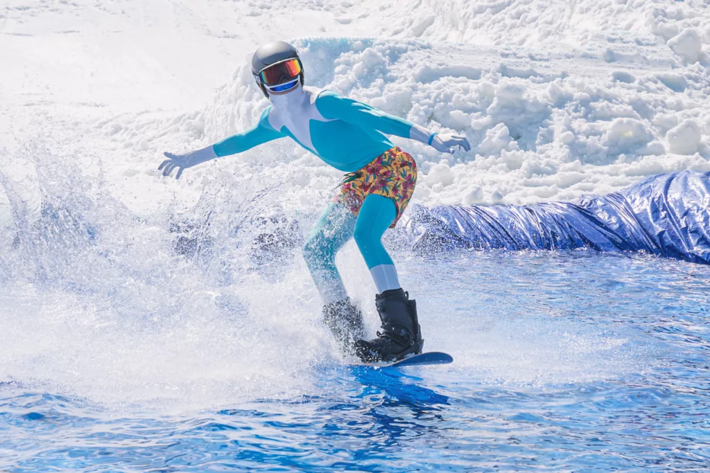 Pond Skimming Snowboard